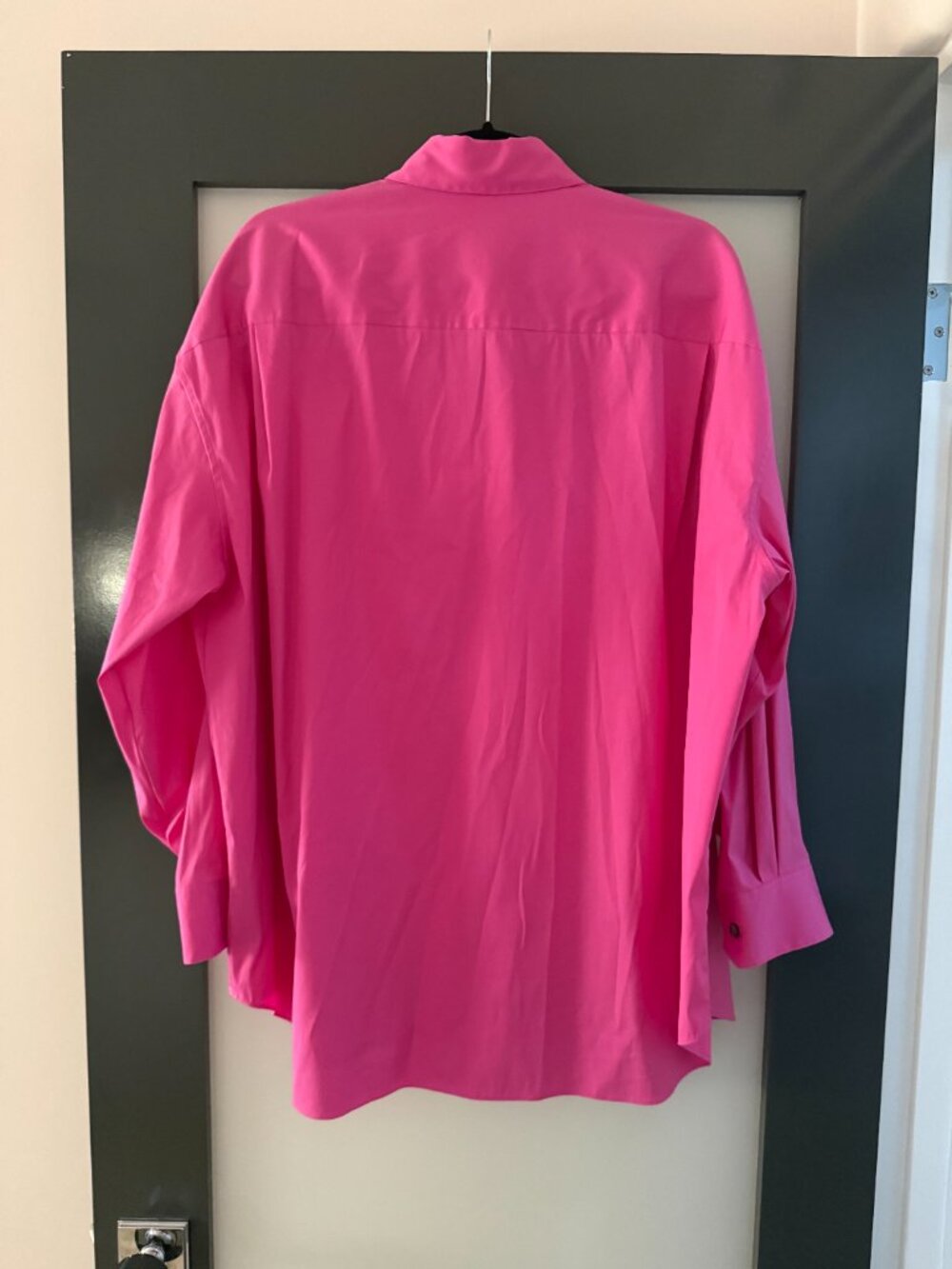 Theory hot pink button down shirt (size: medium/large) - Picture 2 of 4